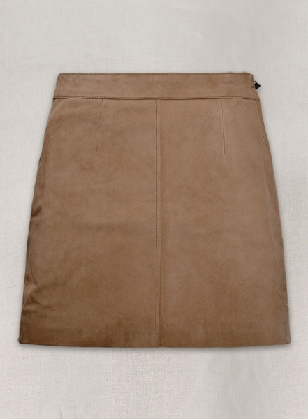 Dusty Beige Suede Basic Leather Skirt # 153