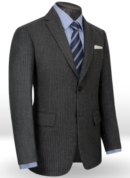Light Weight Charcoal Stripe Tweed Jacket