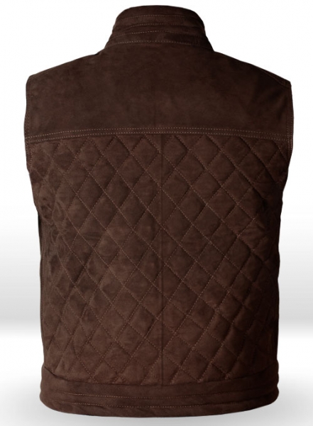 Soft Dark Brown Suede Leather Vest # 324