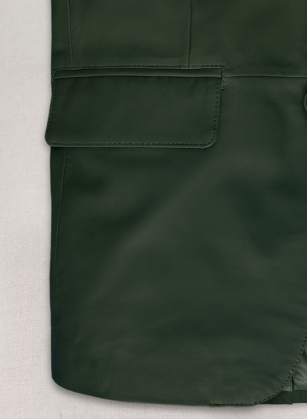 Soft Deep Olive Leather Blazer
