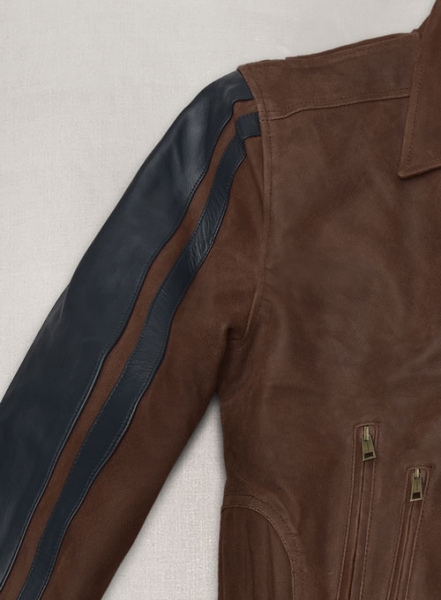 Vintage Brown Grain Robert Pattinson Leather Jacket #2