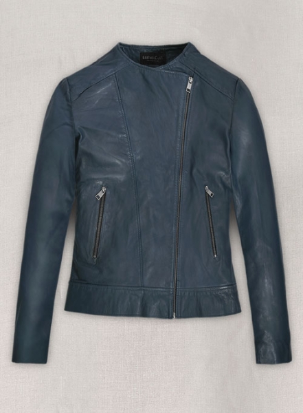 Soft Winsor Blue Washed & Wax Leather Jacket # 237