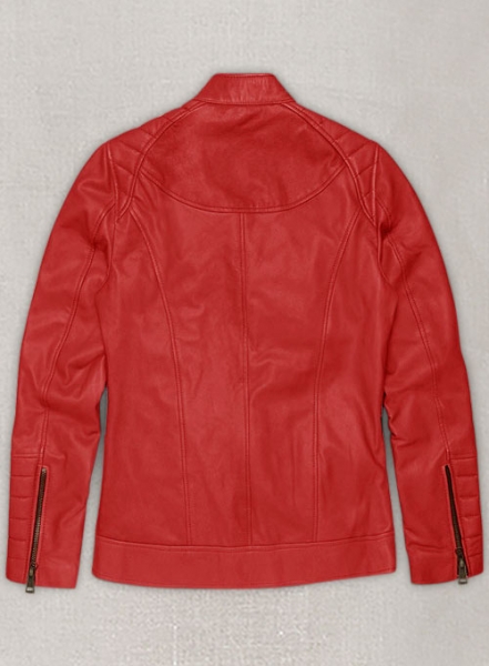 Soft Tango Red Ellie Leather Jacket