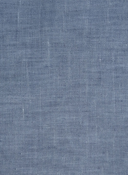 European Dusk Blue Linen Shirt - Half Sleeves