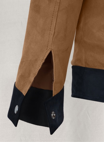 Soft Saddle Brown Suede Cristiano Ronaldo Leather Jacket #1