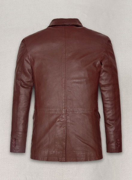 Soft Maroon Washed & Wax Leather Blazer - #716