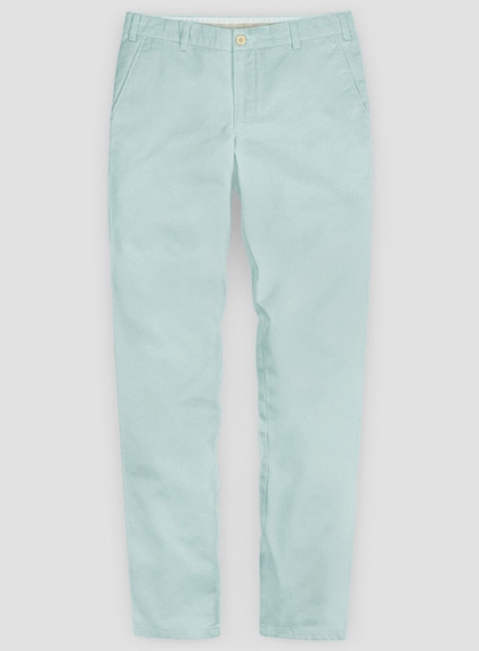 Stretch Summer Sea Blue Chino Pants