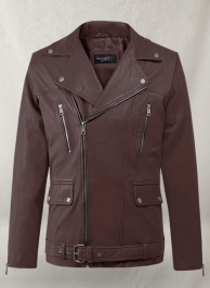 Dauntless Burgundy Biker Leather Jacket