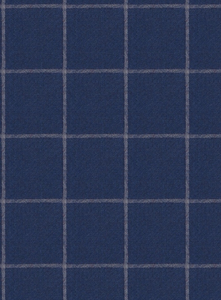 Blue Windowpane Flannel Wool Suit