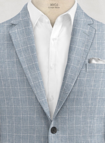 Italian Linen Lusso Cadet Blue Jacket