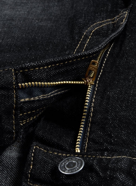 Kato Black Stretch Hard Wash Whisker Jeans