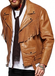 Leather Fringes Jacket #1009