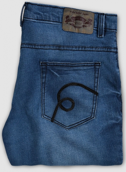 Marina Blue Stretch Stone Wash Whisker Jeans - Look #706