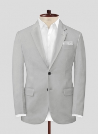 Light Gray Feather Cotton Canvas Stretch Jacket
