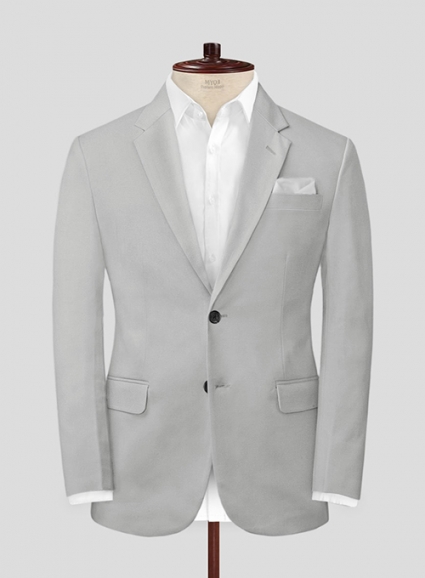 Light Gray Feather Cotton Canvas Stretch Jacket