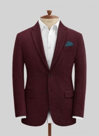 Dark Wine Heavy Tweed Jacket  Dark Wine Heavy Tweed Jacket