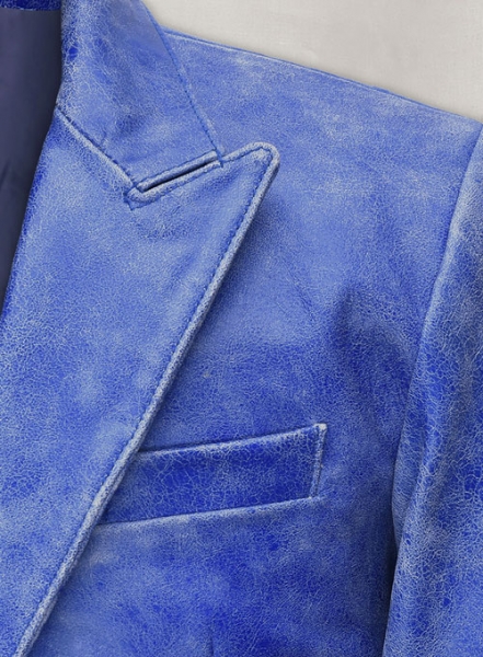 Artistic Blue Leather Suit