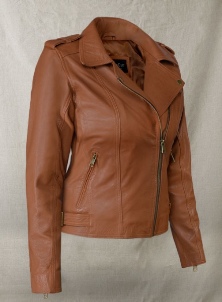 Log Cabin Brown Leather Jacket # 267