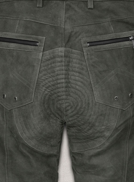 Vintage Italian Olive Leather Biker Jeans - Style #505
