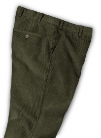 Olive Thick Corduroy Trousers - 8 Wales