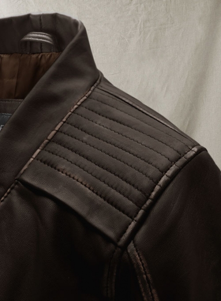 Rubbed Brown Leather Jacket # 287