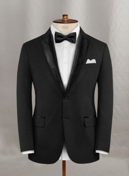 Napolean Stretch Black Wool Tuxedo Jacket
