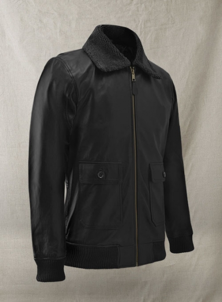 Black Pilot Aviator Leather Jacket