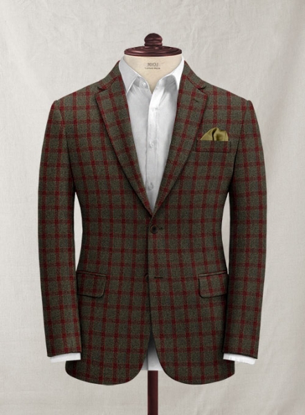 Italian Jacopi Melange Green Tweed Jacket