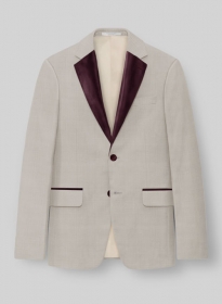 Napolean Muted Beige Wool Tuxedo Jacket