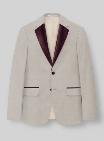 Napolean Muted Beige Wool Tuxedo Jacket
