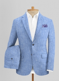 Italian Nile Blue Linen Suit