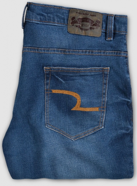 Marina Blue Stretch Stone Wash Whisker Jeans - Look #701