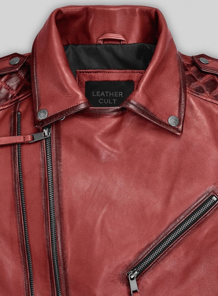 Charles Burnt Red Leather Jacket