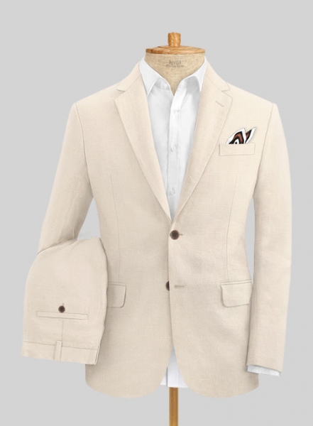 Safari Beige Cotton Linen Suit