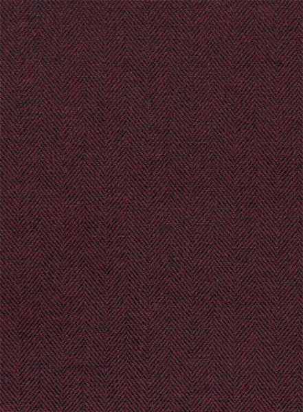 Wine Herringbone Highland Tweed Trousers