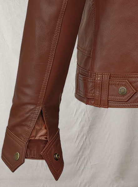 Tan Brown Leather Jacket # 602