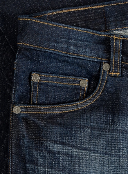 Wangle Blue Hard Wash Whisker Stretch Jeans