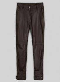 Soft Brown Selena Gomez Leather Pants #1