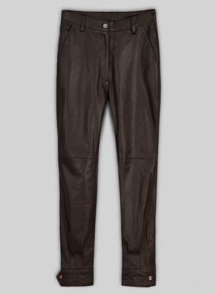 Soft Brown Selena Gomez Leather Pants #1