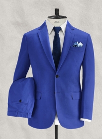 Italian Vivid Blue Cotton Suit