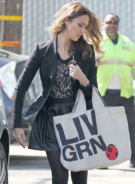 Jessica Alba Leather Skirt #2