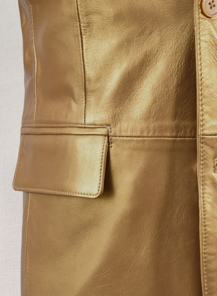 Gold Leather Blazer