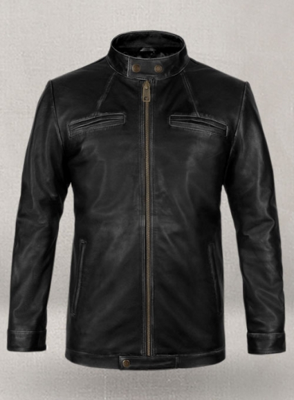 Rubbed Black Zac Efron 17 Again Leather Jacket