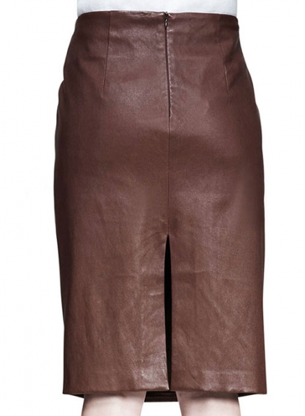 Front Ribbed Leather Skirt - # 489