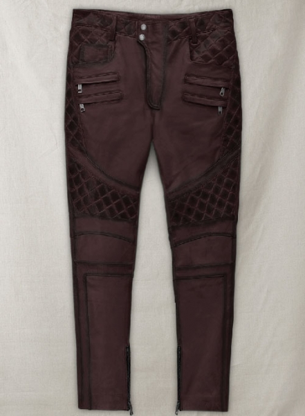 Outlaw Burnt Wine Leather Pants