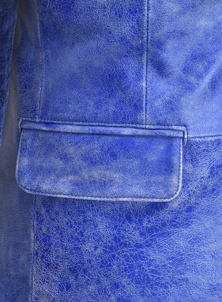 Artistic Blue Leather Suit