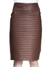 Front Ribbed Leather Skirt - # 489 Front Ribbed Leather Skirt - # 489