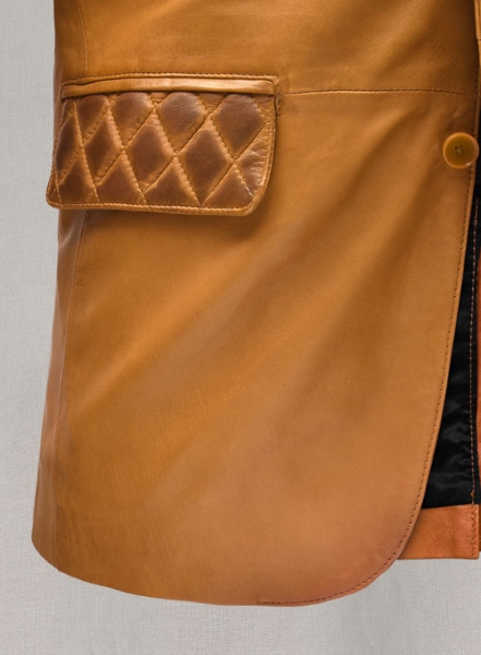 Harper Burnt Mustard Leather Blazer