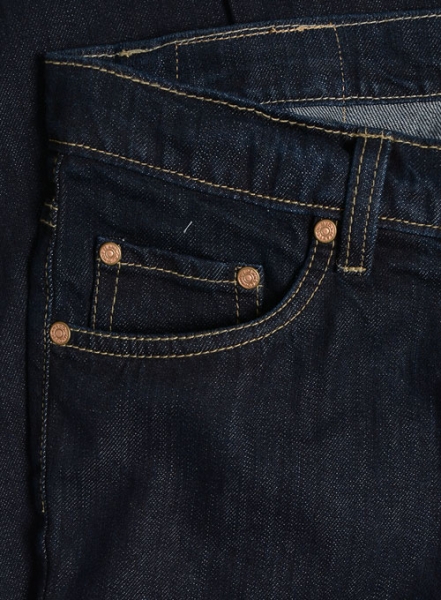 Deep Indigo Hard Washed Denim Jeans - Premium