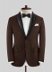 Worsted Brown Wool Tuxedo Suit